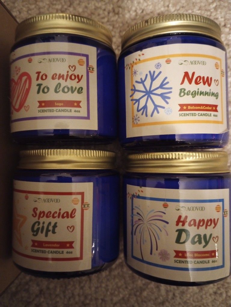 Sealed Candle Sets, Great Gifts, 4 Candles Per Box