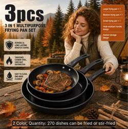 3-Piece Nonstick Frying Pan Set