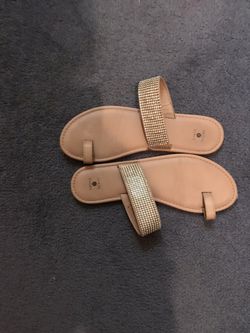  Nude Glitter Sandals- Womens Size 9