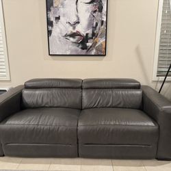 Gray Power Reclining Sofa And Love Seat 