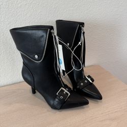 NEW Black Buckle Booties