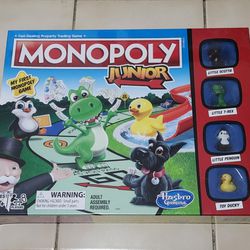 Monopoly Junior Board Game for Kids Ages 5 and Up, 2-4 Players, Family Games  Hasbro Gaming