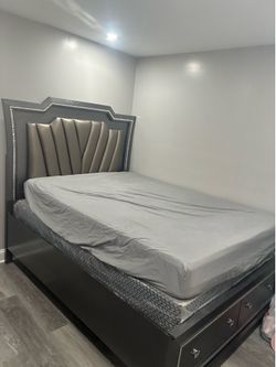 Queen Storage Bed & Matching Dresser w/ Mirror - $650