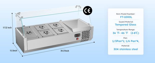 Commercial Refrigerated Salad Bar Food Prep Station