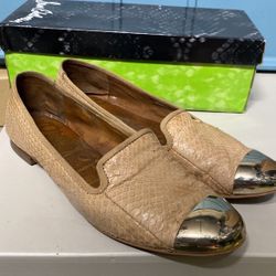 Sam Adelman, beige flats, size 7.5 leather.