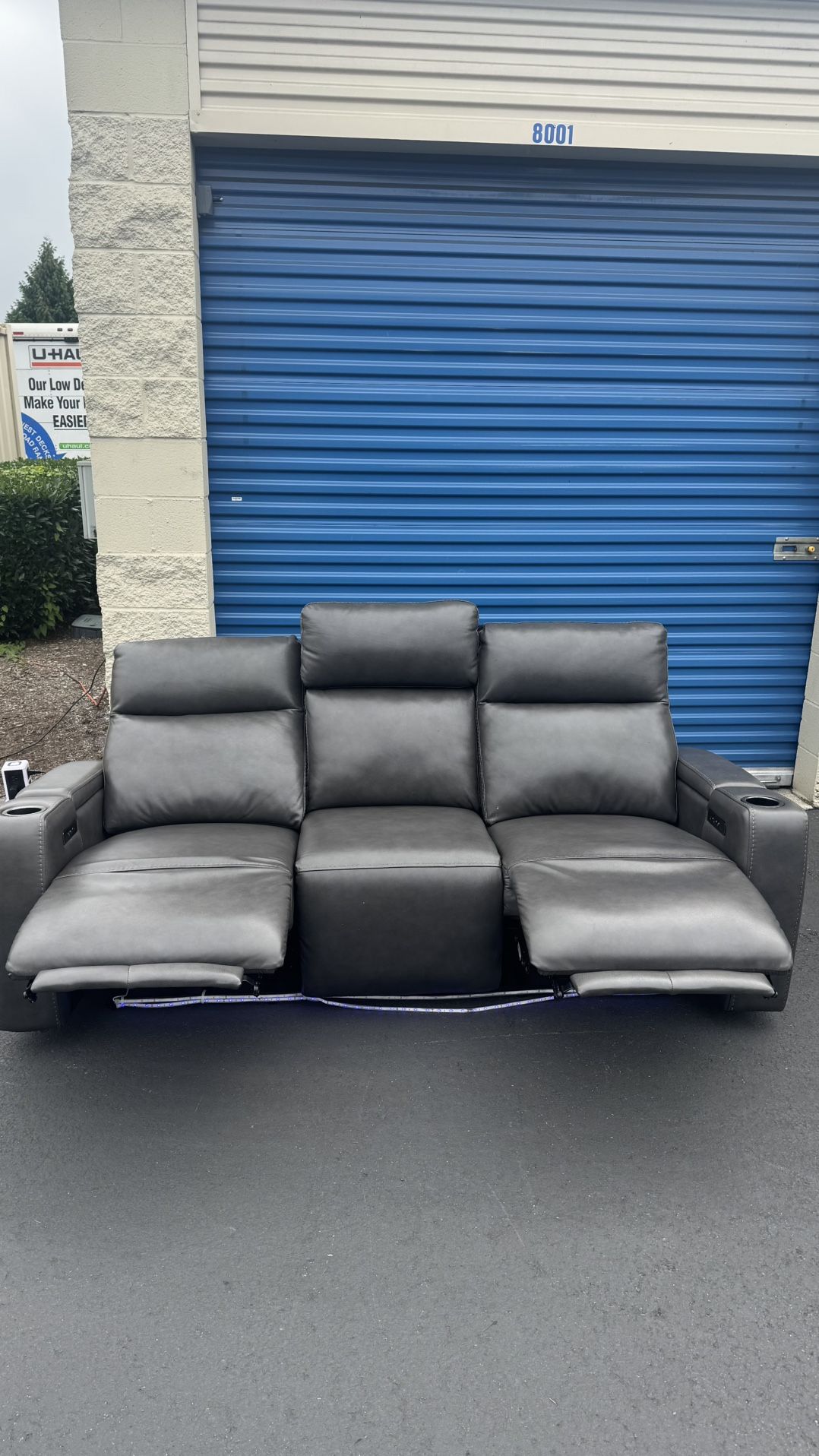 Macy’s Top Grain Leather Reclining Sofá