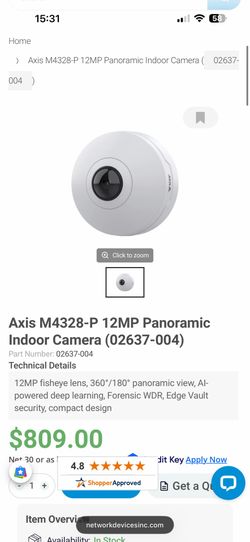 Axis Panoramic Security Camera M4328-P