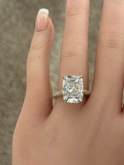 14KT VVS2 9.50CTW  Lab Diamond IGI Certified Cushion Cut Engagement Ring 