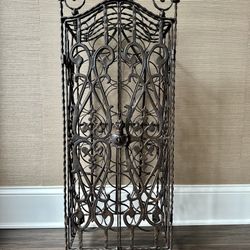 20- Bottle Bronze Wrought Iron Wine Rack 