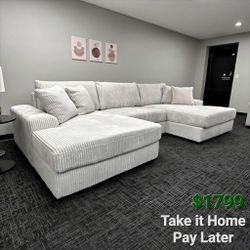 LİNDYN IVORY DOUBLE CHAISE SECTIONAL