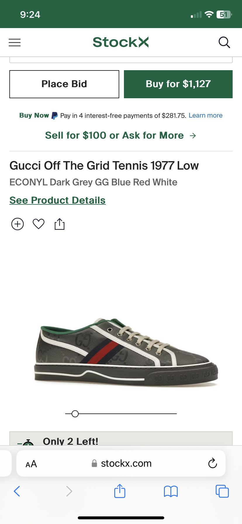 Brand new Gucci 1977 sneakers 