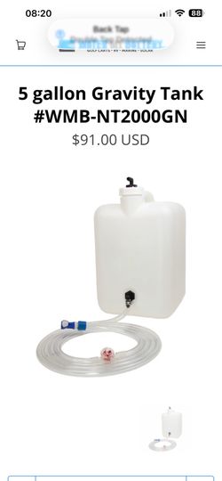 5 gallons gravity tank for battery