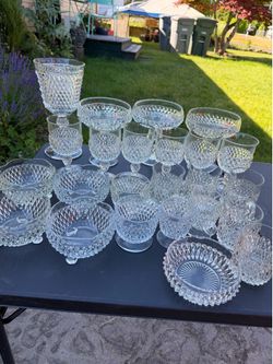 Antique Diamond Point Glasswear
