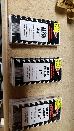 18 GA. Brad Nail Boxes $10 Each