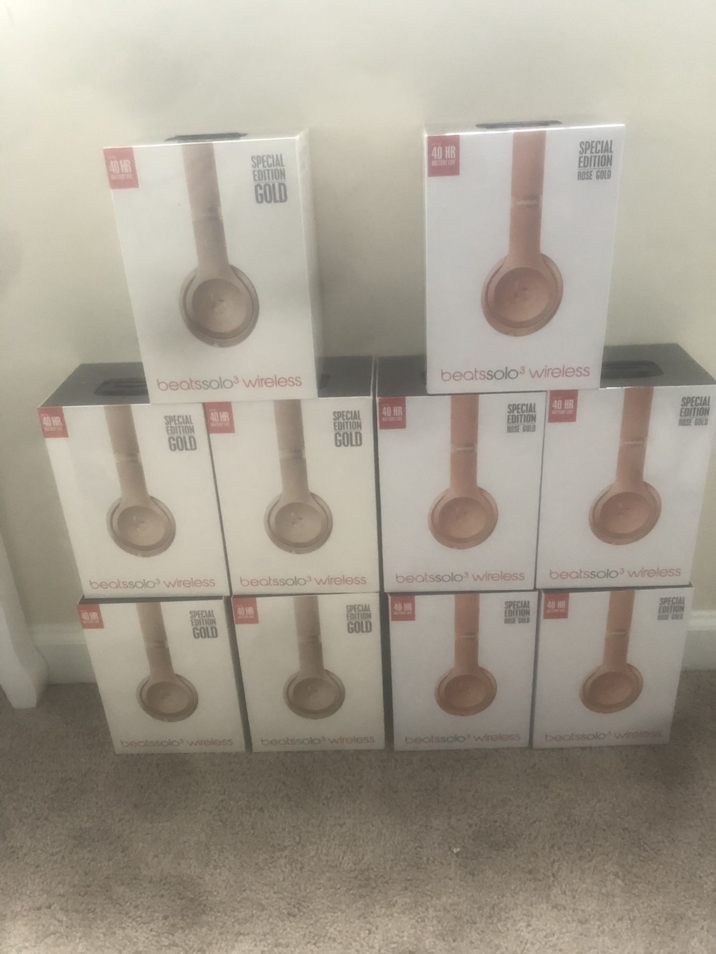 Beats by Dr. Dre Solo3 Wireless Over the Ear Headphones - Rose Gold and Gold
