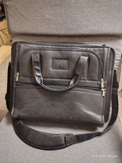 black Mancini Buffalo triple compartment briefcase