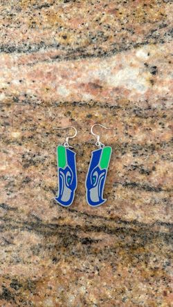 3D printed Seattle Seahawks earrings
