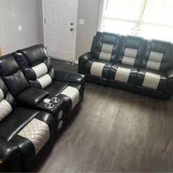 VERY COMFORTABLE POWER-RECLINER-SET SOFA,LOVESEAT BLUETOOTH SPEAKERS NICE SOUND!! USB PORT 1,699!!