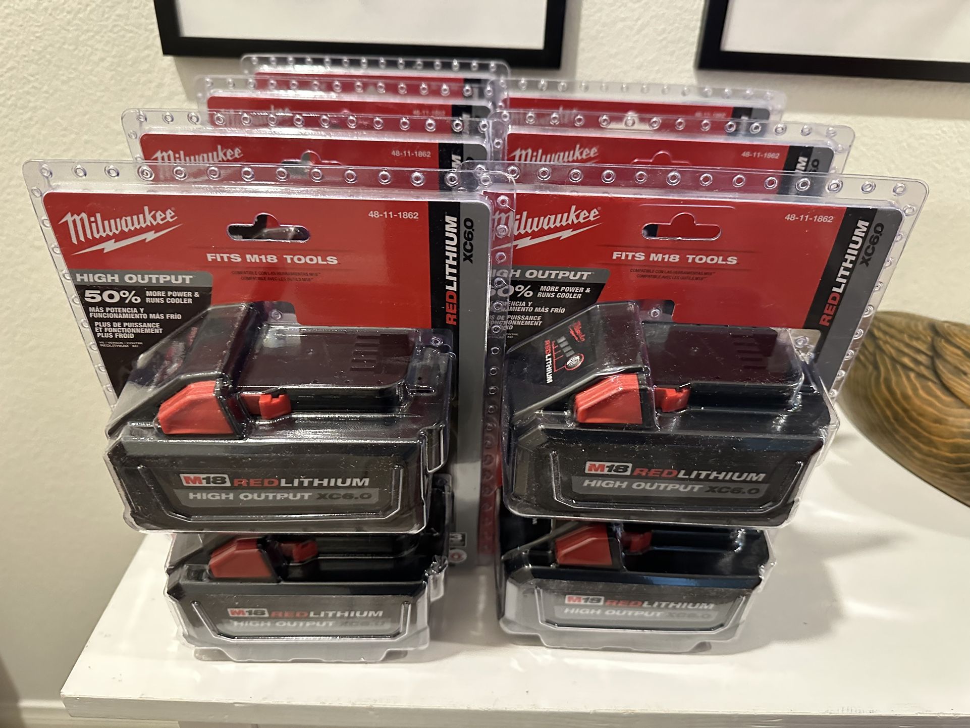 Milwaukee M18 18 Volt Lithium Ion High Output Battery Pack Of 2x 6.0Ah