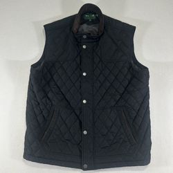 Orvis Men’s XXL Black Route 7 RT7 Quilted Outdoor Hunting Snap Full Zip Vest