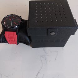 Diesel Men's Black/Red Watch