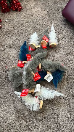 Mini Bottle Brush Christmas Trees Set
