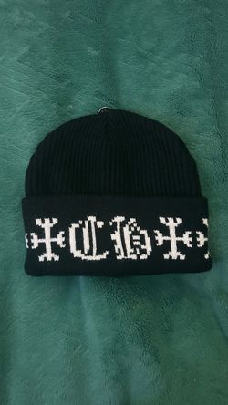 Chrome Hearts Big Daddy Black/White Cross Logo Cashmere Beanie