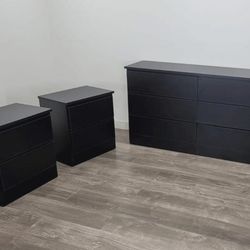 Dresser and 2 nightstands  - Cómoda y 2 mesitas de noche