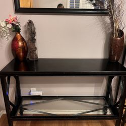 Wooden Espresso Finish Entryway Console