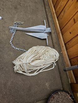 boat anchor and 200 feet of rope
