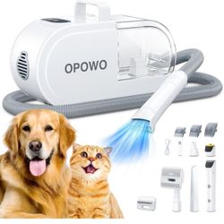 Dog Grooming Vacuum, 2.7L Pet Grooming Kit with Dog Clipper Paw Trimmer Nail Grinder, 3 Suction Levels, Low Noise Dog Hair Vacuum with 7 Pet Grooming 