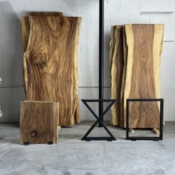 ***SALE***LIVE EDGE WOOD SLABS****$699 Live Edge Dining Table, Custom Made Solid Monkey Pod
