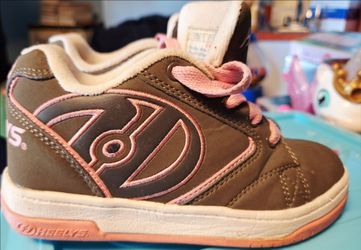 Kids Heelys Size 1 Pink & Gray