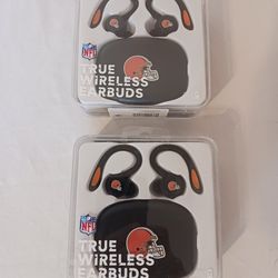 Cleveland Browns wireless earbuds with recharging case..