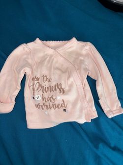 Gerber Organic Pink "The Princess Has Arrived" Side-Snap Kimono Shirt – NB