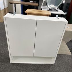 Assembled New Medicine Cabinet, 2 Doors 4 Shelves White Bathroom