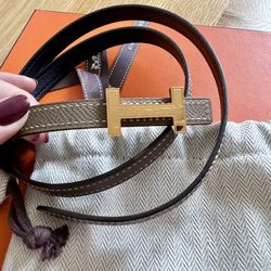 HERMES ベルトのみ 70ゴールド×ノワール エルメス(HERMES)エルメス コンスタンス Hベルト ノワール