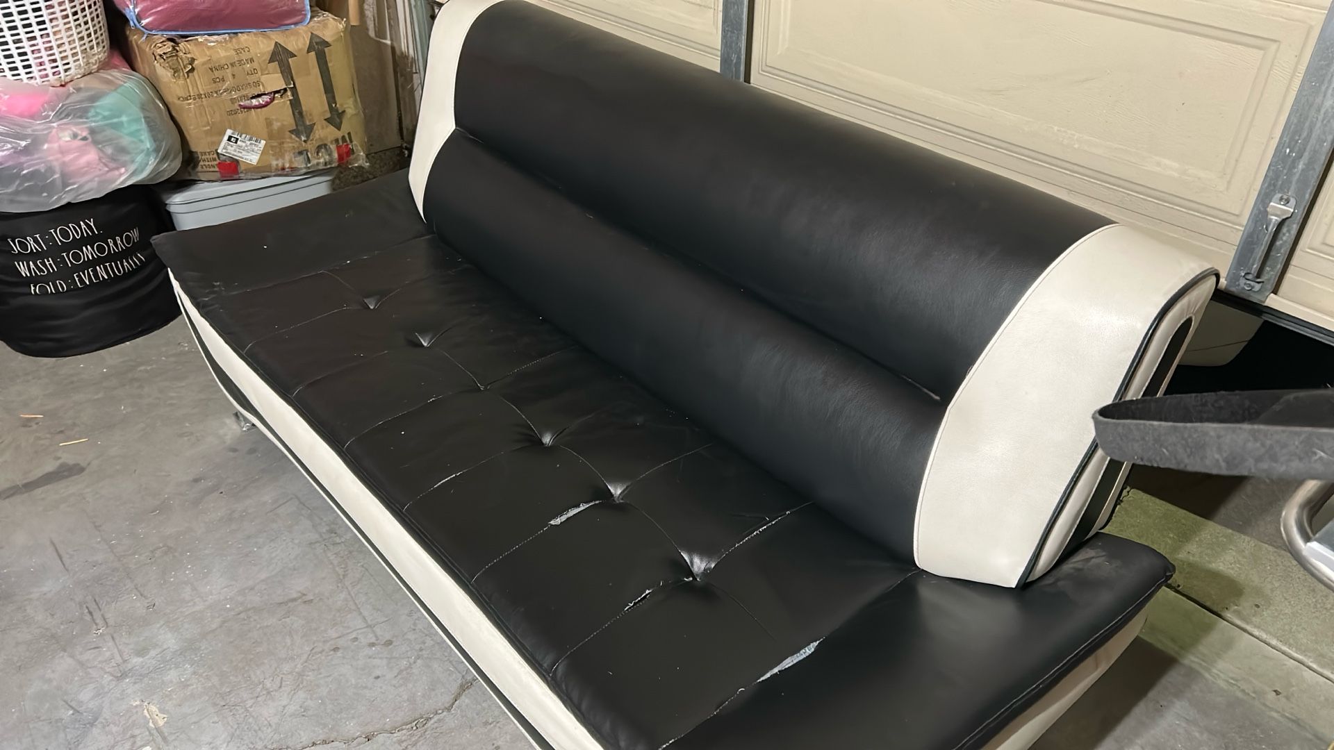 Black and White Fold Down Sofa