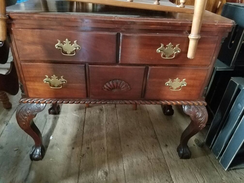 Turned leg dummy drawer table
