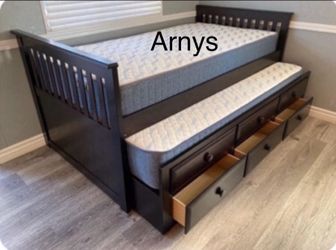 👉🏽👉 Twin /Twin Trundle Beds With Both Mattresses Included 