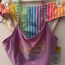 New with tags Cat and Jack girls 2 piece bikini size Large (10/12)