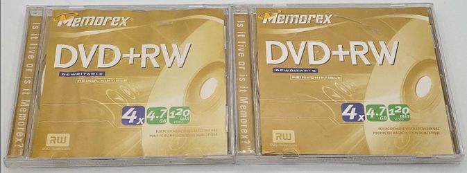Memorex DVD+RW in Jewel Cases 2 Pack - Rewritable 4X 4.7GB 120 min