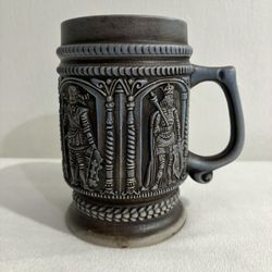 Vintage Medieval Times German Beer Stein/ Mug With Embossed Knights 