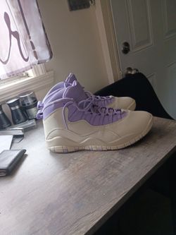 Air Jordan 10 High-Top Sneakers hydrangea