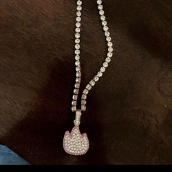 Fire Flame Rose Gold Chain