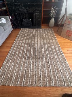 Tan and Brown Jute Carpet, 5’x8’