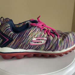 Sketchers size 9 shoes athletic sneakers sketch-air rainbow stripe multicolor memory foam walking