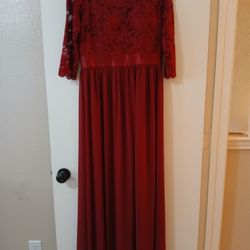 Red Elegant Dress Size 12 Like New 