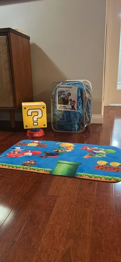 Mario Comforter, Lamp And Rug