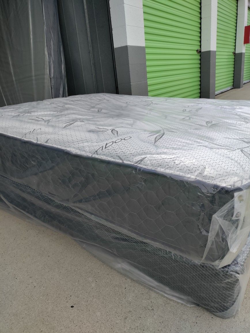 Queen Regular Mattress With Box Spring Brand New Orthopedic